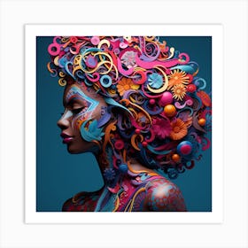 Abstract Portrait Of A Woman 3 Art Print