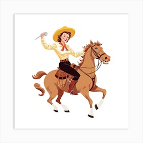 Cowgirl Cartoon 2 Art Print