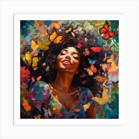 Butterfly Girl 7 Art Print