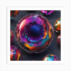 Colorful Balls donut Art Print