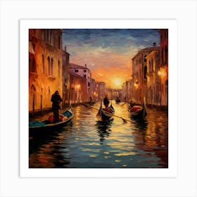 Venice At Sunset 7 Art Print