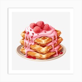 Waffles With Raspberry Icing 3 Art Print