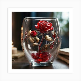 Beauty And The Beast Rose Art Print