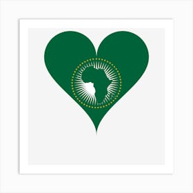 Love Flag African Union Heart Africa Art Print