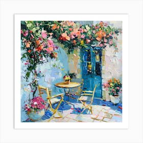 Patio With Flowers Art Print