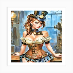 Steampunk Girl-Drucke 09.12.2024--a3-35a Art Print