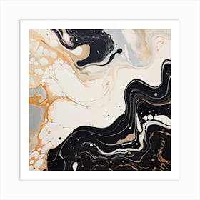 Black And White Abstract Painting Art Print