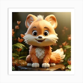 Fox In The Forest 10 Art Print