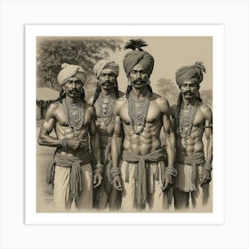 Four Indian Warriors Art Print