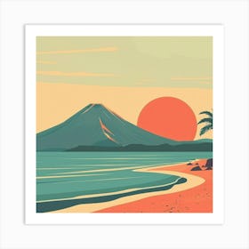 Sunset At The Beach 1 Art Print