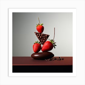 Artjuicebycsaba Chocolate Covered Strawbery Meets Japanese Zen 18 Art Print