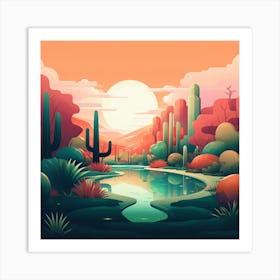 Neon Oasis Art Print