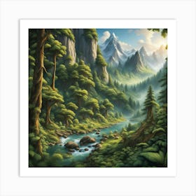 Forest In The Mountains Art Print