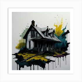 Colored House Ink Painting (105) Art Print