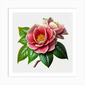 Two Pink Flowers Art Print