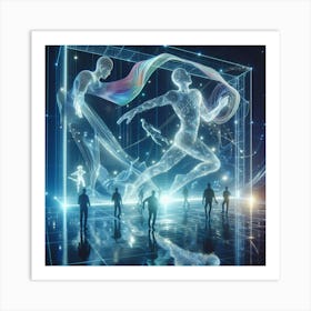 Futuristic People In Space Art Print