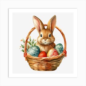 Easter Bunny In Basket 6 Art Print