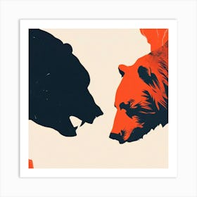 Two Bears Facing Each Other Art Print