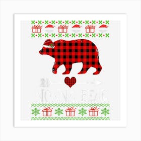 Red Plaid Nonna Bear Christmas Pajama Matching Family Art Print