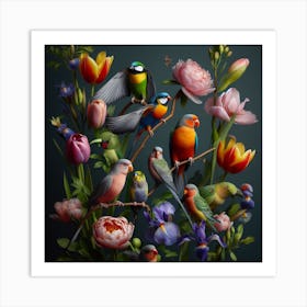 Tropical birds 2 Art Print