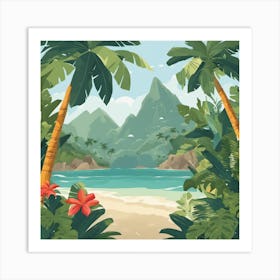 Tropical Landscape Art Print