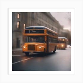 Double Decker Bus On The Street 1 Art Print