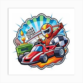 Formula One Racing Illustration Art Print