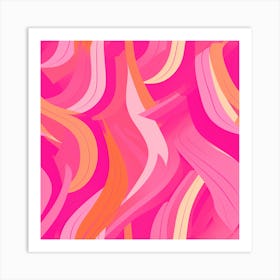 Abstract Pink Wavy Pattern Art Print