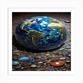 mosaic earth Art Print