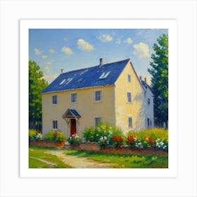 Window to Tranquility A Peaceful Architectural Scene House In The Country Art Print