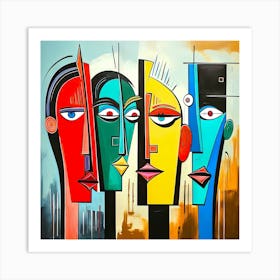 Four Faces Art Print