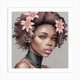 Afro Girl Art Print