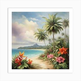 Hawaiian Beach art print 1 Art Print