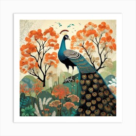 Bird In Nature Peacock 2 Art Print