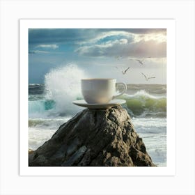 Coffee Cup On Rock 5 Art Print