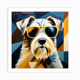 Abstract modernist Terrier dog Art Print