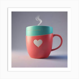 Coffee Cup With Heart 10 Art Print