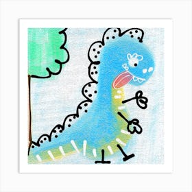 Dinosaur Drawing 1 Art Print