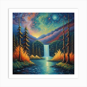 Starry water at Night canvas Art Print