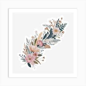 Floral Feather Art Print