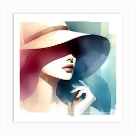 Woman In A Hat 8 Art Print