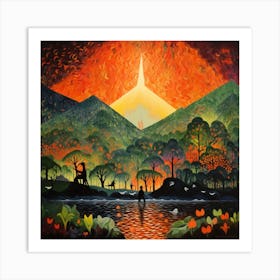 Volcano in the Paradise 1 Art Print