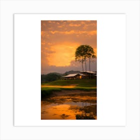 Sunset At The Golf Club Art Print