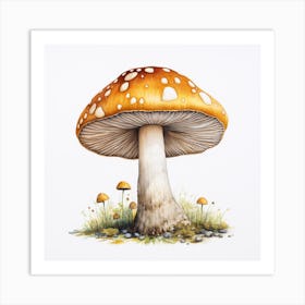 Mushroom drawing Art Print