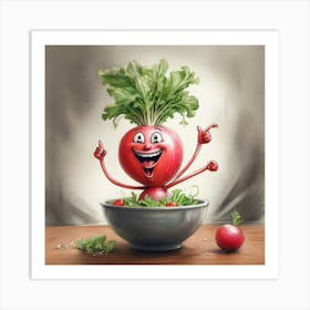 Radish In A Bowl 1 Art Print