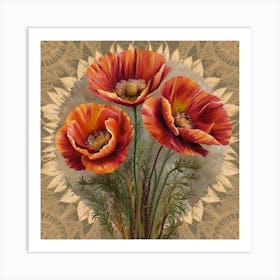 Boho Bloom California Poppies Art Print Art Print