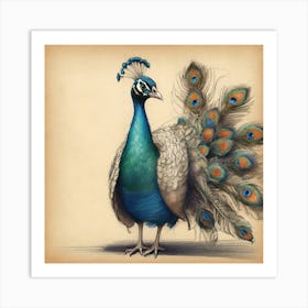 Peacock 45 Art Print