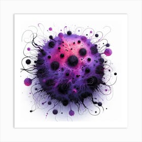 Virus On A White Background Art Print
