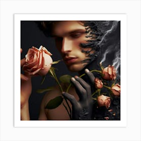 Smoke And Roses Art Print