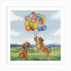 Whimsical Dogs Balloon Fiesta Print Art And Wall Art Art Print